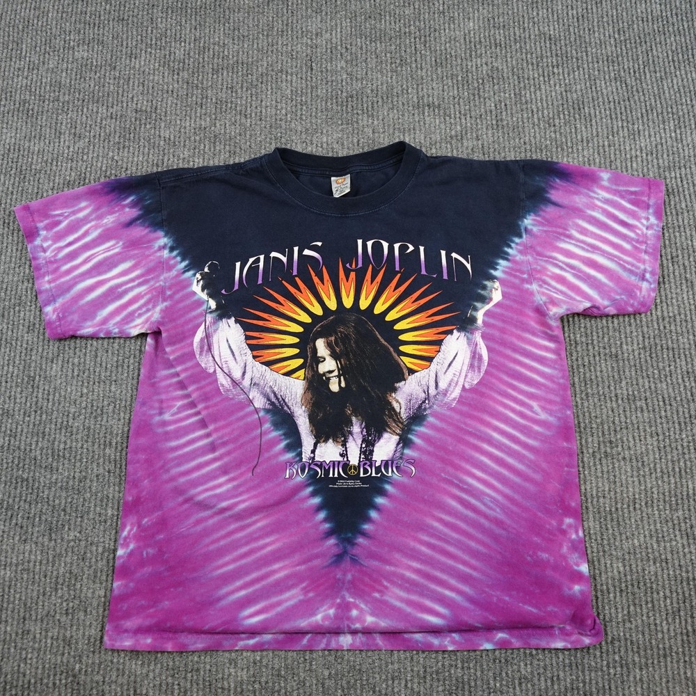 Sundog Janis Joplin Kosmic Blues Tie Dye Shirt Mens Medium Purple Vintage 2000